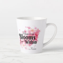 Caneca De Café Latte Felicidade Bloomia de Dentro