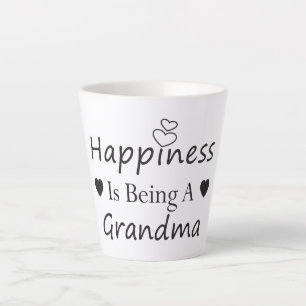 Caneca De Café Latte Felicidade é ser vovó, vovó presente, vovó