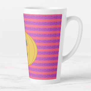 Caneca De Café Latte Feliz Abóbora Laranja Grande Moderna Halloween