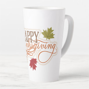 Caneca De Café Latte Feliz Ação de Graças
