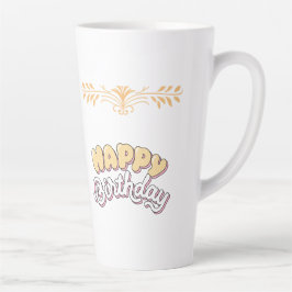 CANECA DE CAFÉ LATTE FELIZ ANIVERSÁRIO 