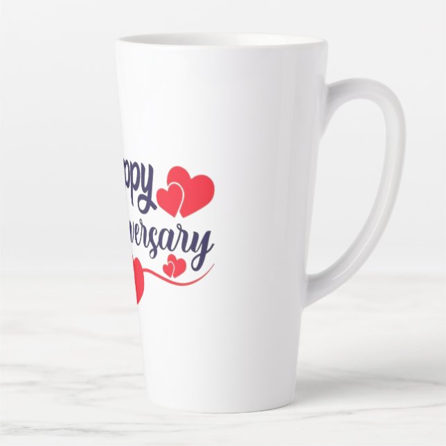 Caneca De Café Latte Feliz Aniversário (Direita)