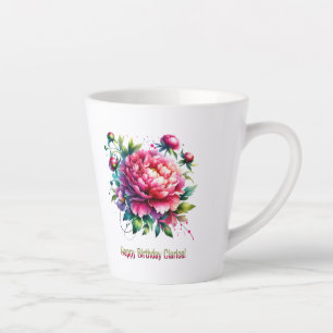 Caneca De Café Latte Feliz aniversário Clarice