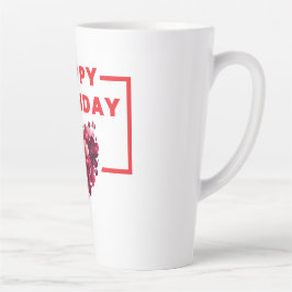Caneca De Café Latte Feliz Aniversário Latte Mug - Comemora Estilo