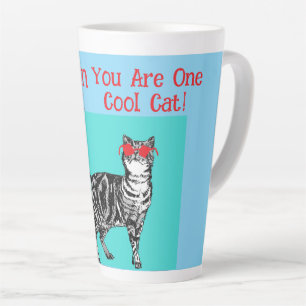 Caneca De Café Latte Feliz Aniversário Seu Legal Tabby Cat Mens Marido