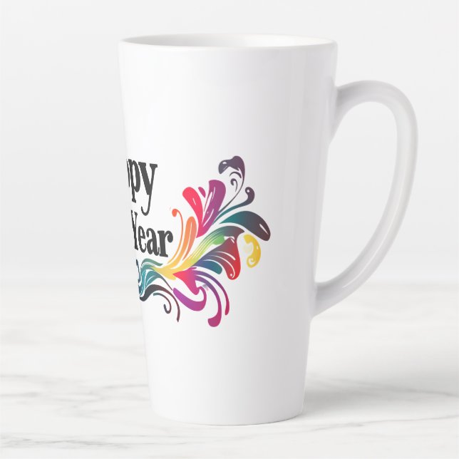 Caneca De Café Latte Feliz ano novo (Direita)