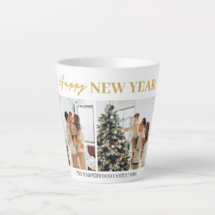 Caneca De Café Latte Feliz ano novo Moderno Elegante Simples - Duas Fot
