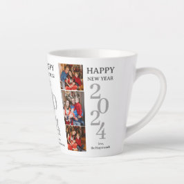 Caneca De Café Latte Feliz ano novo Moderno Elegante Simples Três Foto