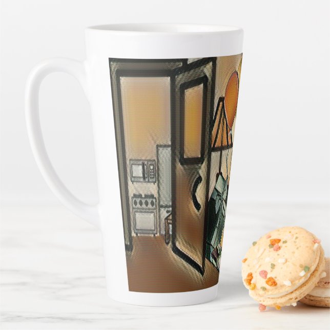 Caneca De Café Latte Feliz Arte de Aniversário (In Situ)