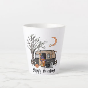 Caneca De Café Latte Feliz assombro Halloween Camper Bruxa Spooky