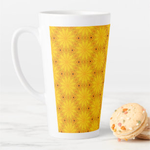 Caneca De Café Latte Feliz Boho Amarelo