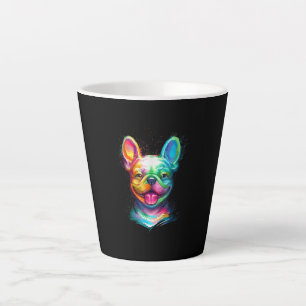 Caneca De Café Latte Feliz Bulldog Francês Sorrindo Cara