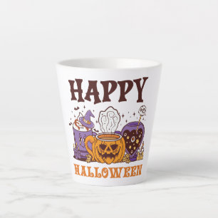 Caneca De Café Latte Feliz Café Halloween Breve