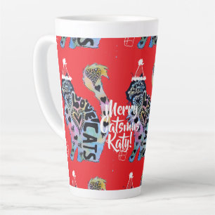 Caneca De Café Latte Feliz de gatos catsmus Latte Mug
