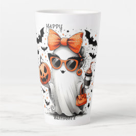 CANECA DE CAFÉ LATTE FELIZ DIA DAS BRUXAS