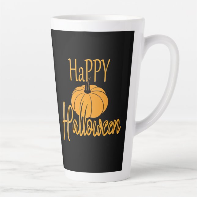 Caneca De Café Latte Feliz Dia das Bruxas (Direita)
