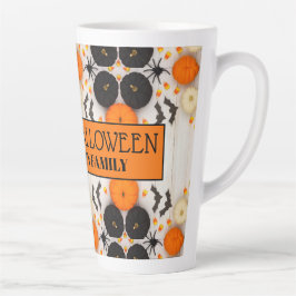 Caneca De Café Latte Feliz Dia das Bruxas Abóbora Laranja