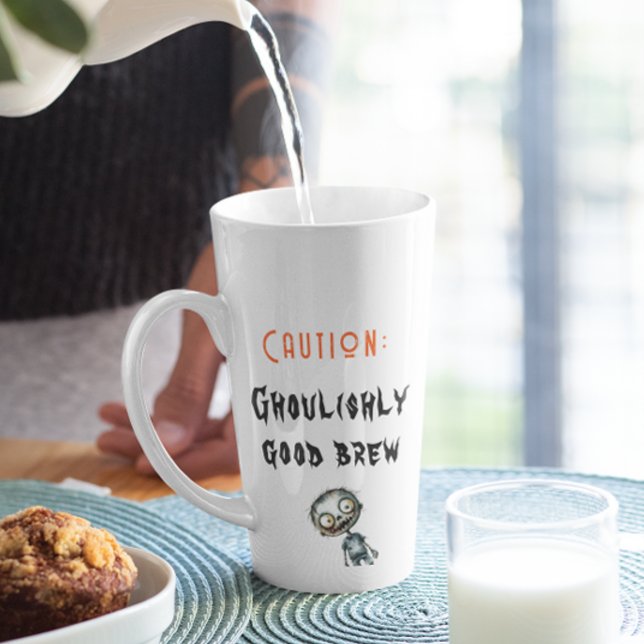 Caneca De Café Latte Feliz Dia das Bruxas Brancas (Criador carregado)