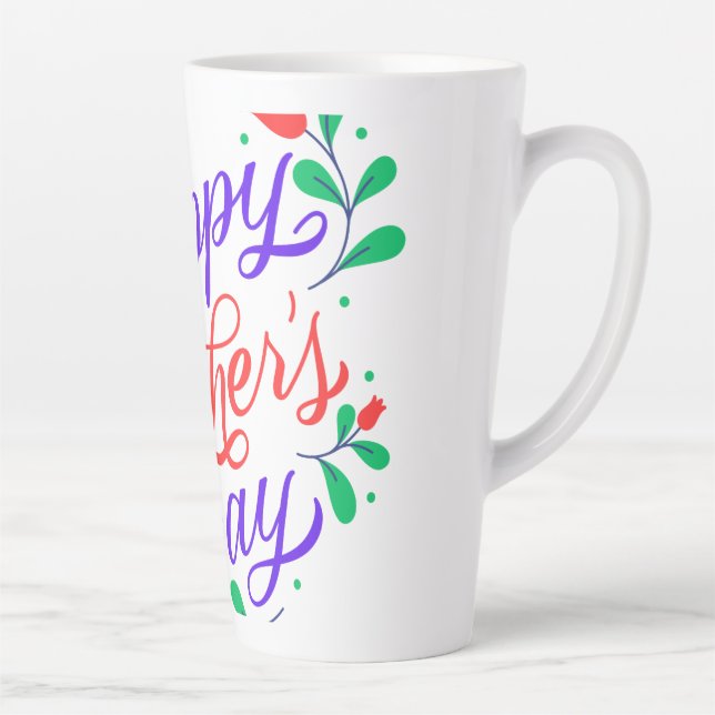 Caneca De Café Latte Feliz dia das mães  (Direita)