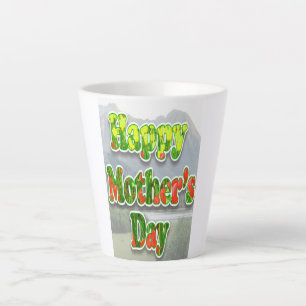 Caneca De Café Latte Feliz Dia das Mães