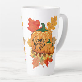 Caneca De Café Latte Feliz dia de Ação de Graças