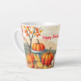 Caneca De Café Latte Feliz Dia de Ação de Graças Popular Bela Queda