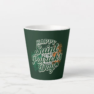 Caneca De Café Latte Feliz dia de São Patrício vintage