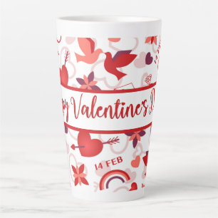Caneca De Café Latte Feliz Dia dos Namorados