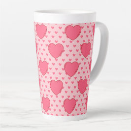 Caneca De Café Latte Feliz Dia dos Namorados Coração Vermelho para Aman