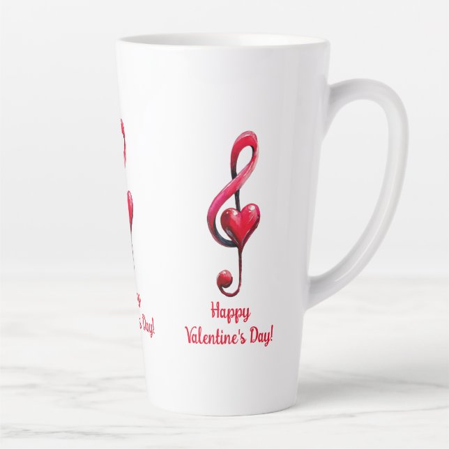 Caneca De Café Latte Feliz Dia dos Namorados Música do Amor (Direita)