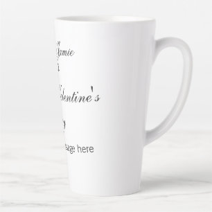 Caneca De Café Latte Feliz dia dos namorados nome data mensagem simples