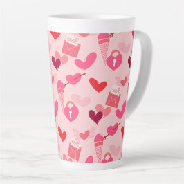 Caneca De Café Latte Feliz Dia dos Namorados Presente de Coração de Amo