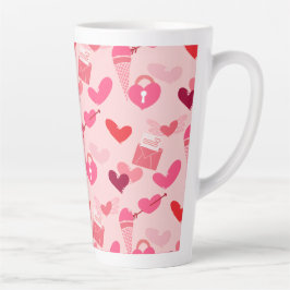 Caneca De Café Latte Feliz Dia dos Namorados Presente de Coração de Amo