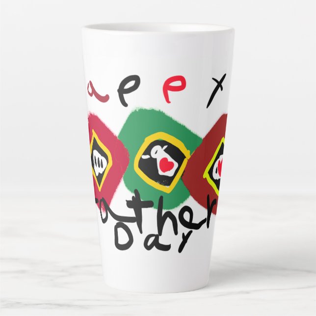 Caneca De Café Latte Feliz dia dos pais  (Frente)