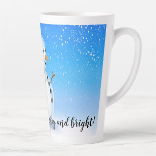 Caneca De Café Latte Feliz e bonitão brilhante com céu azul
