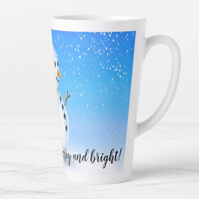 Caneca De Café Latte Feliz e bonitão brilhante com céu azul (Direita)