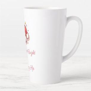 Caneca De Café Latte Feliz e Papais noeis brilhantes