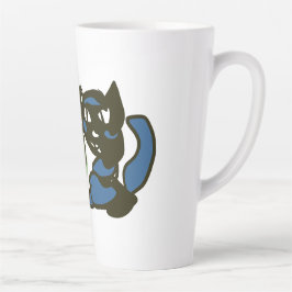 Caneca De Café Latte Feliz Gato Preto Jack o Lanterna Verde