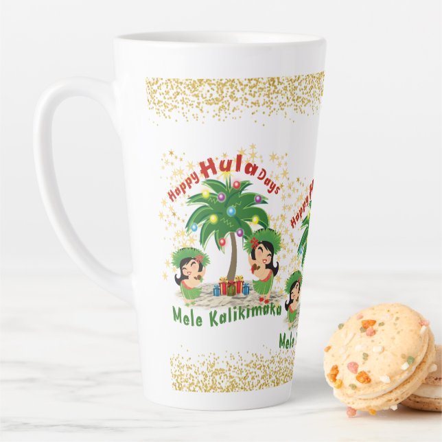 Caneca De Café Latte Feliz Hula Dias 3 Latte (In Situ)