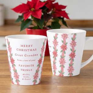 Caneca De Café Latte Feliz Natal Bisavó Coisas Favoritas