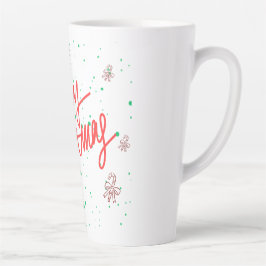 Caneca De Café Latte Feliz Natal Design de Biscoito de Gengibre.