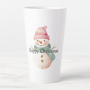 Caneca De Café Latte Feliz Natal do Snowman