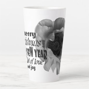 Caneca De Café Latte Feliz Natal E Arte De Fontes De Feliz ano novo