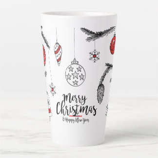 Caneca De Café Latte Feliz Natal e Feliz ano novo