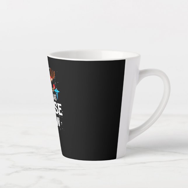 Caneca De Café Latte Feliz Natal | Enfermeira de Natal (Direita)