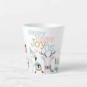Caneca De Café Latte Feliz Natal Feliz Joy-o-Estados Unidos Bichos de C