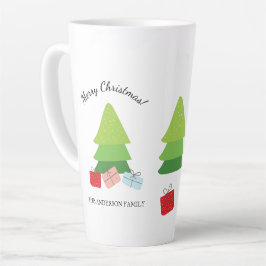 Caneca De Café Latte Feliz Natal - Ilustração Colorida Bonita