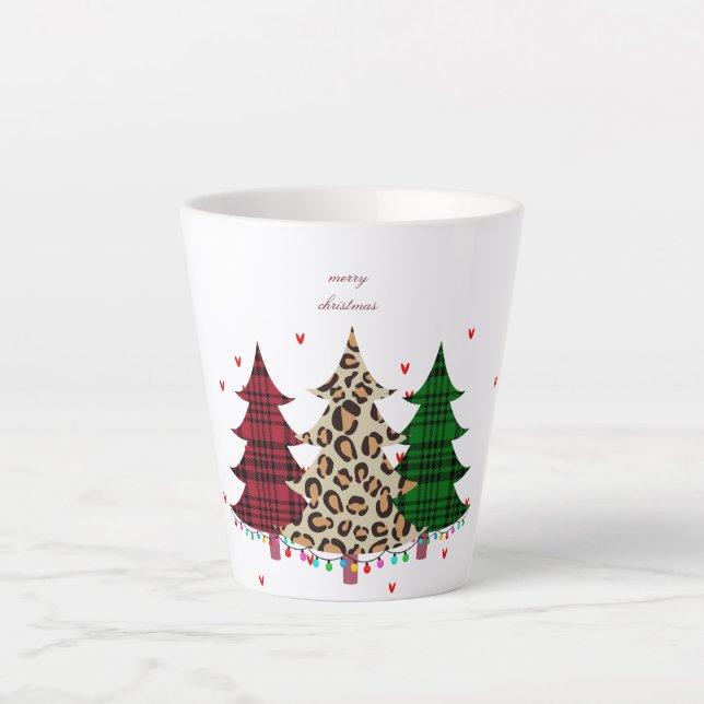 Caneca De Café Latte Feliz Natal Moderno e Elegante (Frente)