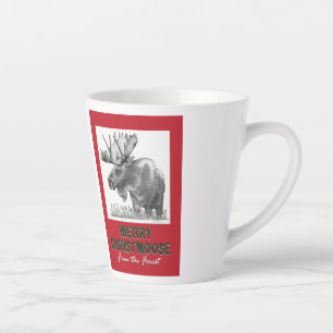 Caneca De Café Latte Feliz Natal Moose