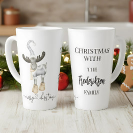 Caneca De Café Latte Feliz Natal Nórdico Mínimo Engraçado